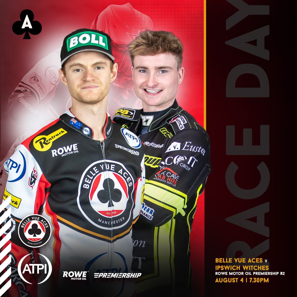 Belle Vue Speedway (@theaces) on Twitter photo ๐ฅ๐๐๐๐๐๐ฌ๐
โฃ๏ธ ATPI Aces ๐
๐ง Ipswich Witches.
๐๏ธ Monday, August 4, 7.30pm.
๐ Premiership R2.
๐๏ธ National Speedway Stadium.
๐๏ธ Get ticket now: bit.ly/4ldWHSt
๐ด Hospitality: bit.ly/4lbh6aK
๐บ TNT Sports.
๐ฅ A huge clash ahead between the top two in ๐ฅ๐๐๐๐๐๐ฌ๐
โฃ๏ธ ATPI Aces ๐
๐ง Ipswich Witches.
๐๏ธ Monday, August 4, 7.30pm.
๐ Premiership R2.
๐๏ธ National Speedway Stadium.
๐๏ธ Get ticket now: bit.ly/4ldWHSt
๐ด Hospitality: bit.ly/4lbh6aK
๐บ TNT Sports.
๐ฅ A huge clash ahead between the top two in