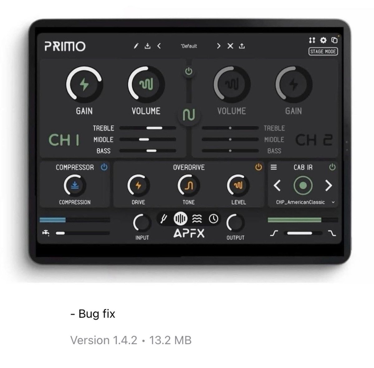 🚨Plugin Update🚨 APFX Audio has updated ‘PRIMO for IPad’ to v1.4.2! Update contains fixes and performance improvements. Update yours now in the App Store!

apps.apple.com/us/app/primo-f…