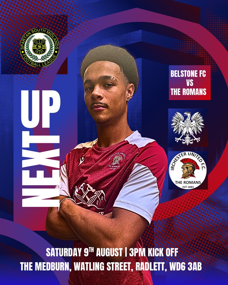 NEXT UP for The Romans we travel to Radlett this Saturday to face <a href="/SpartanSMFL/">Spartan South Midlands</a> new guys <a href="/belstonefcfirst/">Belstone FC First</a>

#TheRomans

<a href="/NPTNFootball/">NPTN FOOTBALL - Northamptonshire Football Podcast</a> <a href="/NonLeagueCrowd/">Non League Crowds</a> <a href="/NonLeagueHQ1/">NonLeagueHQ</a>