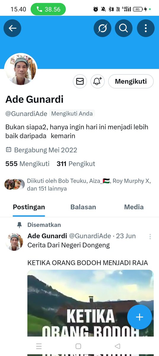 Silahkan follow akun ini 
👉 <a href="/GunardiAde/">Ade Gunardi</a> 
Bantu RT ya
Thanks 🤝😇