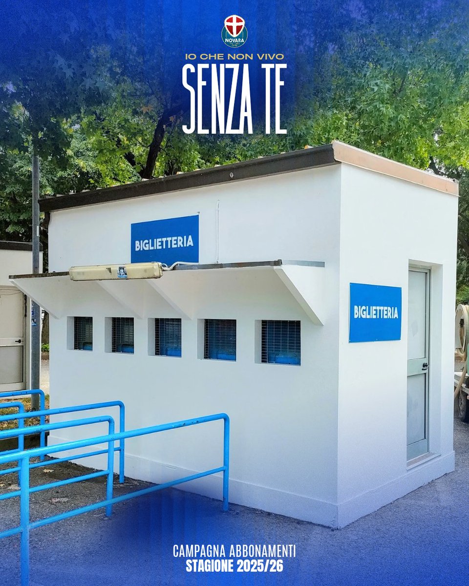 🎫 È aperta la biglietteria dello stadio Piola!

⌚ Da lunedì a venerdì dalle 9 alle 12.30 e dalle 17 alle 19.30, sabato dalle 9 alle 13, domenica chiusa

ℹ️ Gli orari saranno aggiornati di volta in volta sul nostro sito novarafootballclub.it

#iochenonvivosenzate