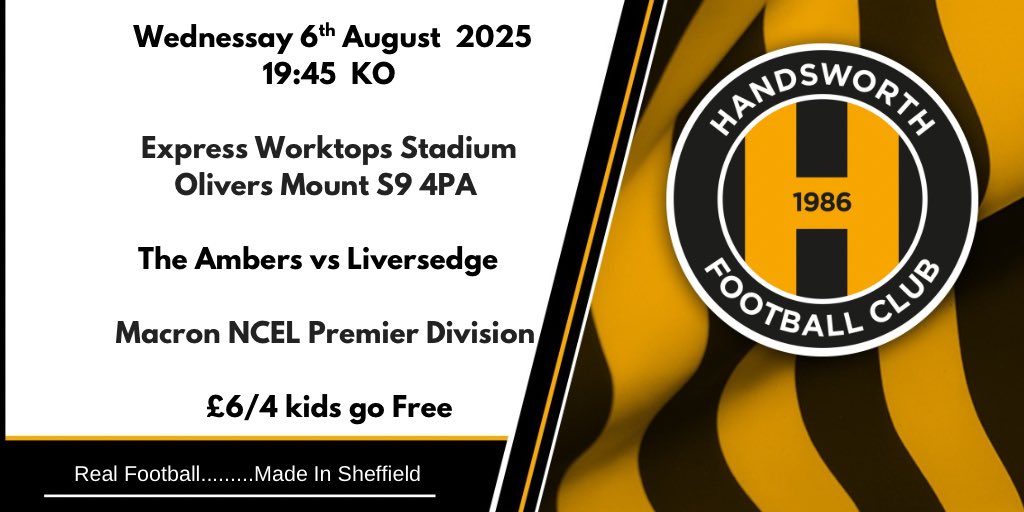 Turnstiles open at 18:30 (cash and card )

£6 Adults
£4 over 65 &amp; NUS 
U16 free of charge 

32 page full colour programme £2 at the gate
