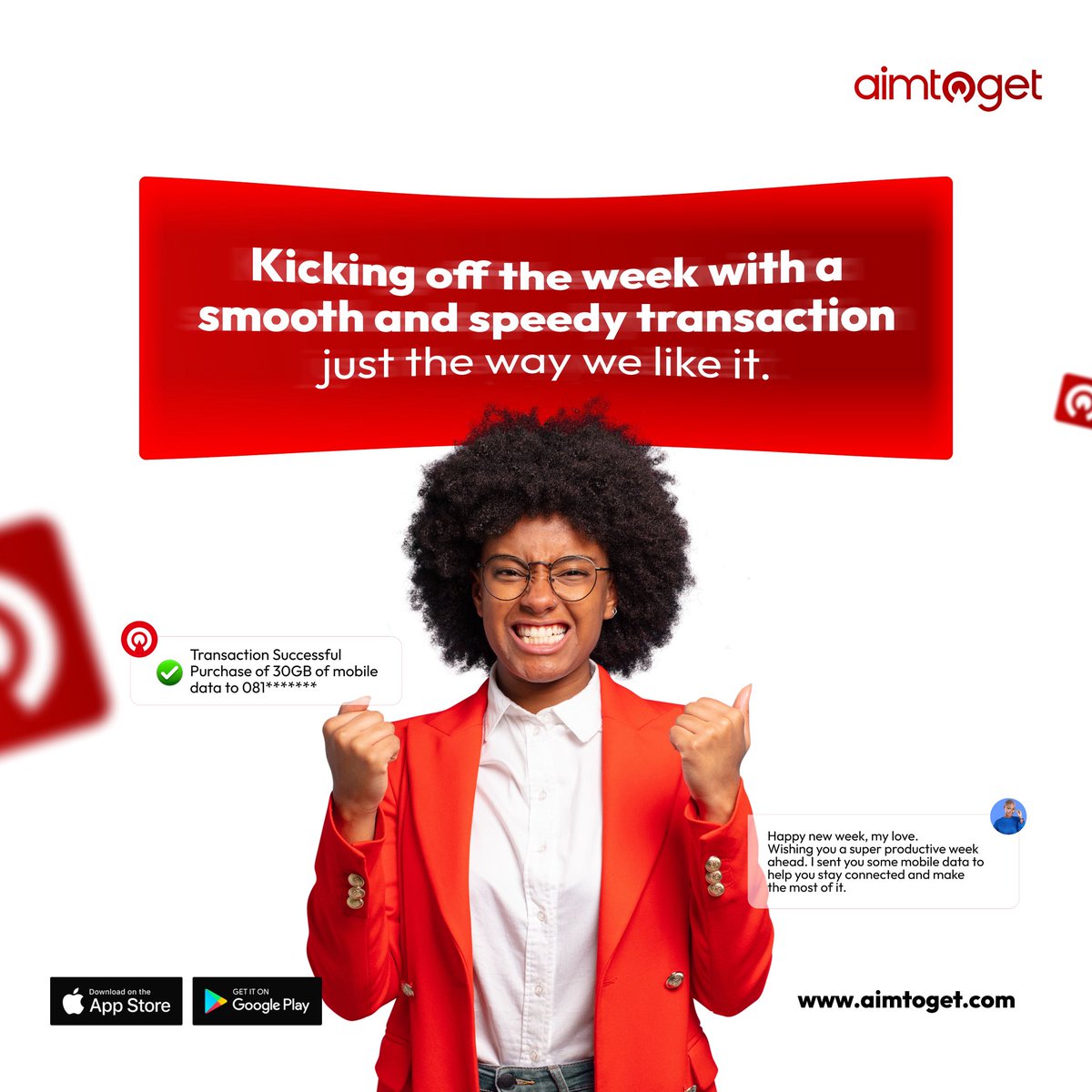 myaimtoget's tweet image. Kicking off the week with a smooth and speedy transaction just the way we like it. 💨💼

No delays. No stress. Just fast, reliable service you can count on.
Let’s make every moment (and every order) count this week! ✅

#aimtoget #fasttransaction #airtimetocash