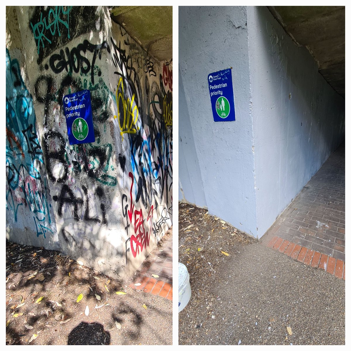 No one needs this mess on a nice walk along the canal here in Walsall. It make it grim dark and unpleasant.  Strangely it's only 30 something edgelords that feel this is somehow OK.  No idea why everyone I met here was delighted with the clean up