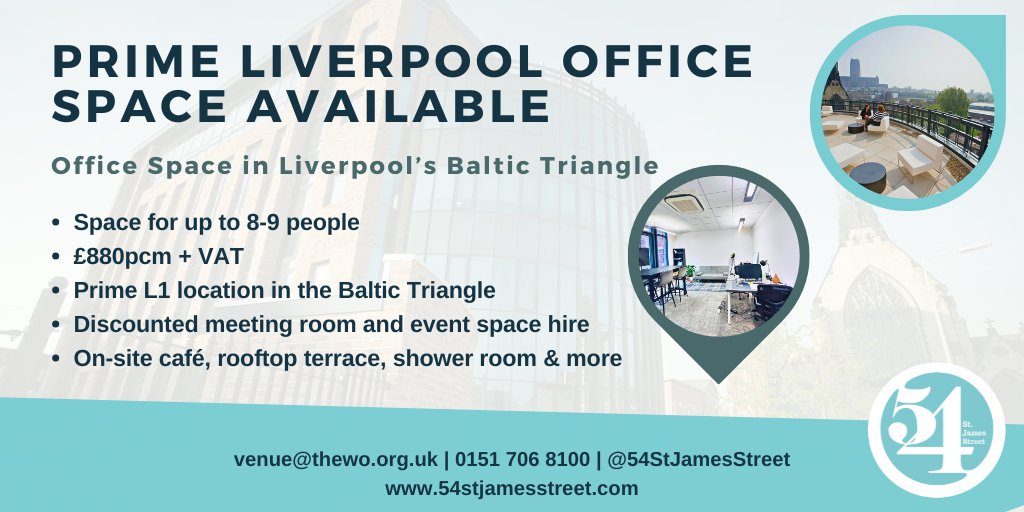 The Women's Organisation (@thewomensorg) on Twitter photo ✨Expanding your business or looking for a change of scenery?
Join us in Liverpool's Baltic Triangle (Voted one of the UK's coolest neighbourhoods by TIME! )
Excellent value for money, on-site café, staffed reception, and much more.
To enquire now email venue@thewo.org.uk. ✨Expanding your business or looking for a change of scenery?
Join us in Liverpool's Baltic Triangle (Voted one of the UK's coolest neighbourhoods by TIME! )
Excellent value for money, on-site café, staffed reception, and much more.
To enquire now email venue@thewo.org.uk.