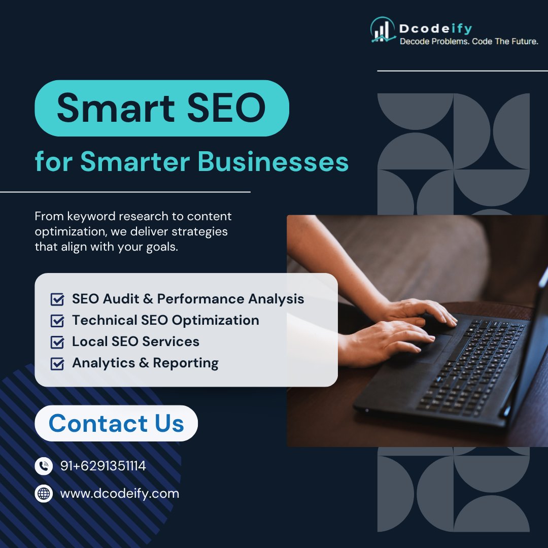 Dcodeify's tweet image. Your website isn’t “invisible.” It’s just not optimized.
Time to stop ghosting Google and start ranking like a boss.
Smart SEO. Savage Results.
Let’s fix what your last agency couldn’t.
📞 +91 62913 51114
🌐 dcodeify.com
#Dcodeify #RankOrDieTrying #SmartSEO