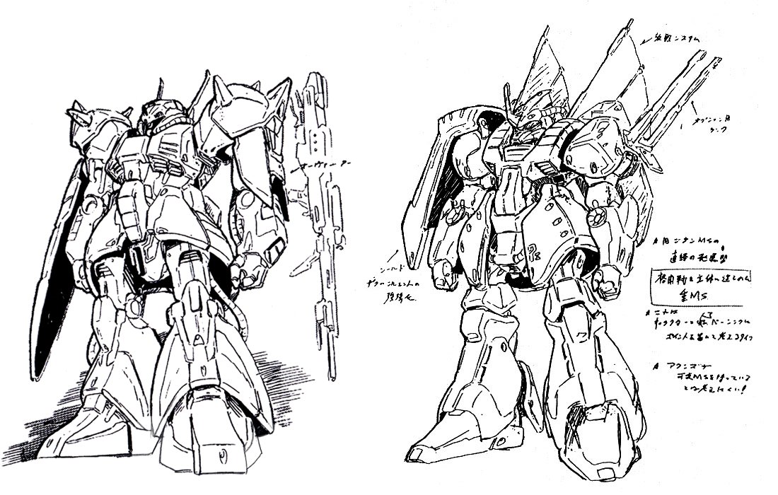 藤田氏によるディジェの初期稿を。 デザイン的に左→右で描かれたと