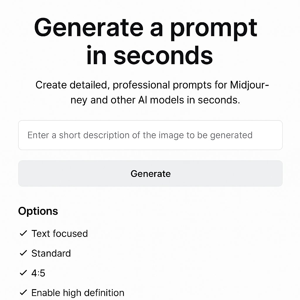 🤖 إذا كنت تكتب البرومبتات بنفسك …

فأنت تضيع وقتك وتخسر نتائج أقوى! ⏲️

ادخل generateprompt.ai

وخلي الذكاء يصمم لك برومبتات ذكية، دقيقة، وجاهزة لأي أداة AI 🔥

الفرق راح تلاحظه من أول تجربة!

ـ #ذكاء_اصطناعي #برومبت #ChatGPT
