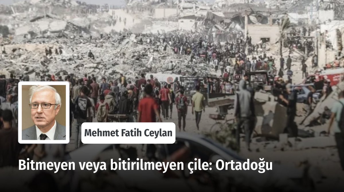 ❝ Türkiye’nin, Suriye’deki gelişmelerin seyrini etkileme potansiyelinin hafife alınmaması gerekiyor. ❞

Bitmeyen veya bitirilmeyen çile: Ortadoğu

✍️ Mehmet Fatih Ceylan yazdı.

Okumak için ➡️ yeniarayis.com/yazi/bitmeyen-…
