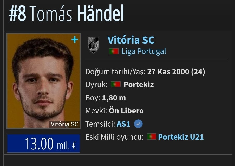 André Almeida'dan ziyade Händel'e giderdim. Gerçi bu çocuk direkt defansif orta saha çok rolleri aynı değil.