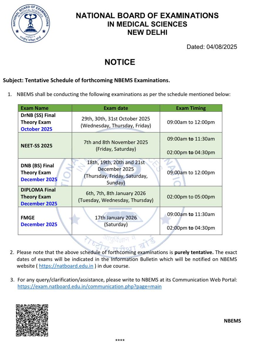 Woke up to an NBEMS notification — NEET SS likely on 7-8 Nov.
Instant flashback to NEET PG days and here comes the anxiety, self‑doubt, and never‑ending competition all over again
#MedTwitter
#NEETSS2025
#NBEMS
