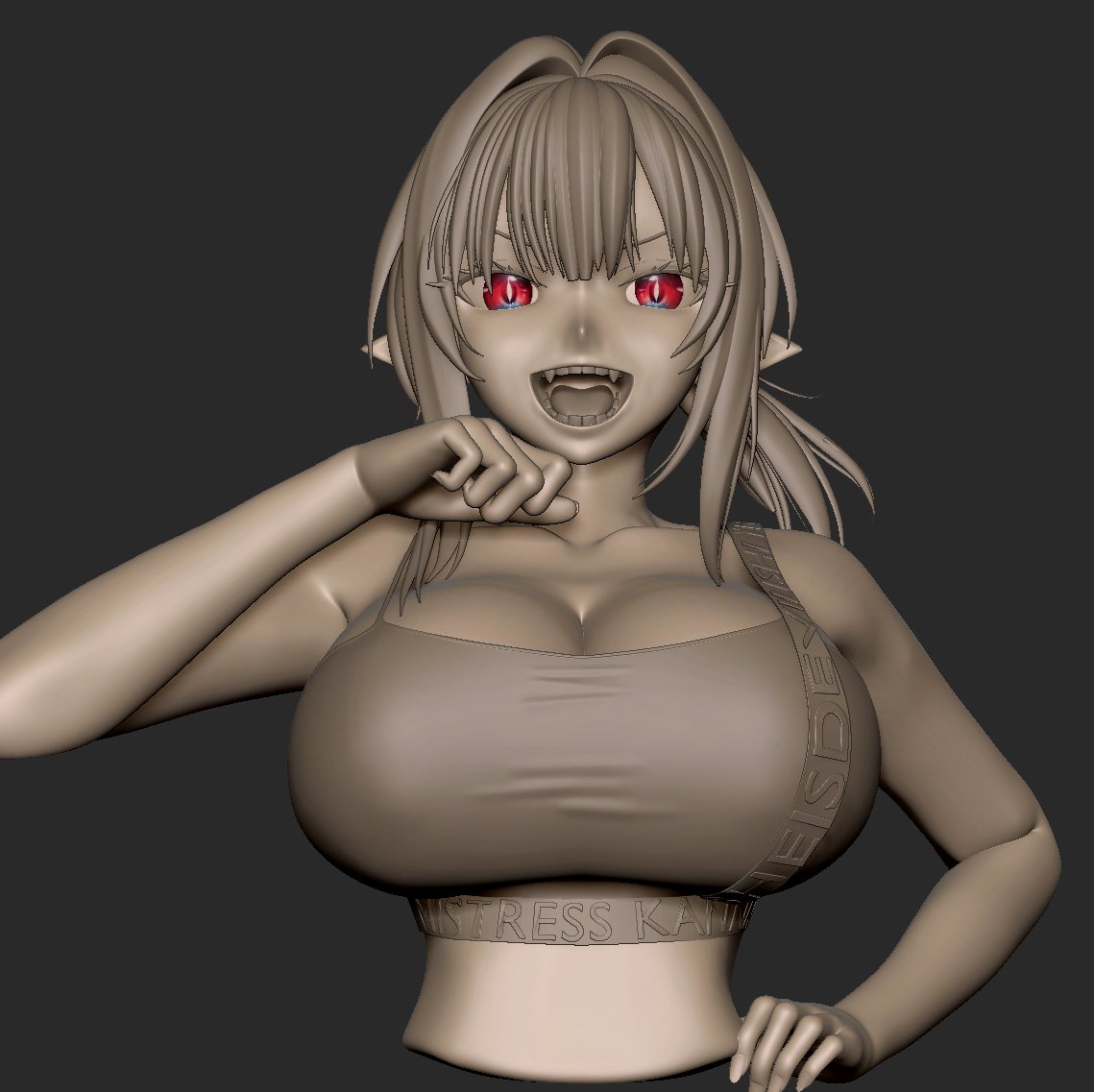 [カナン様はあくまでチョロい] 9巻の表紙をZBrushでモデリングしてみました。
久しぶりにZBrushを触ったので、ちょっとぎこちないですね。
練習も兼ねて、もっとたくさん作ってみようと思います。

原作者: <a href="/nonco331/">nonco@週マガで『カナチョロ』連載中㌠</a> 

#カナチョロ #zbrush #3DCG  #3dartwork