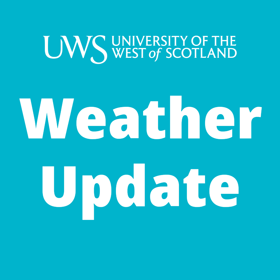 Students and staff are advised that amber and yellow warnings for wind and rain are in place across our Scottish campuses today, 4 August. Campuses remain open, but this may change depending on conditions. Keep your eye on email and our social channels for updates.
