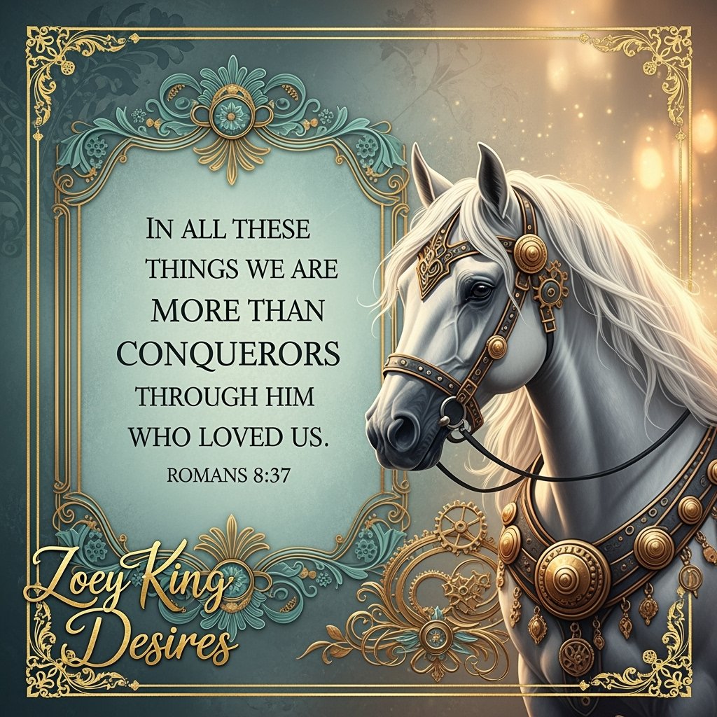 "🐴 Neigh-Sayers Beware – Romans 8:37 Gallops to Glory! 😄🏇"

"Romans 8:37: 
'In all these things we are more 
than conquerors through him 
who loved us.' Why trot when you
 can conquer like a wild stallion? 
Kick those trials out of the 
saddle—'Hay' there, victory!  ✨😂