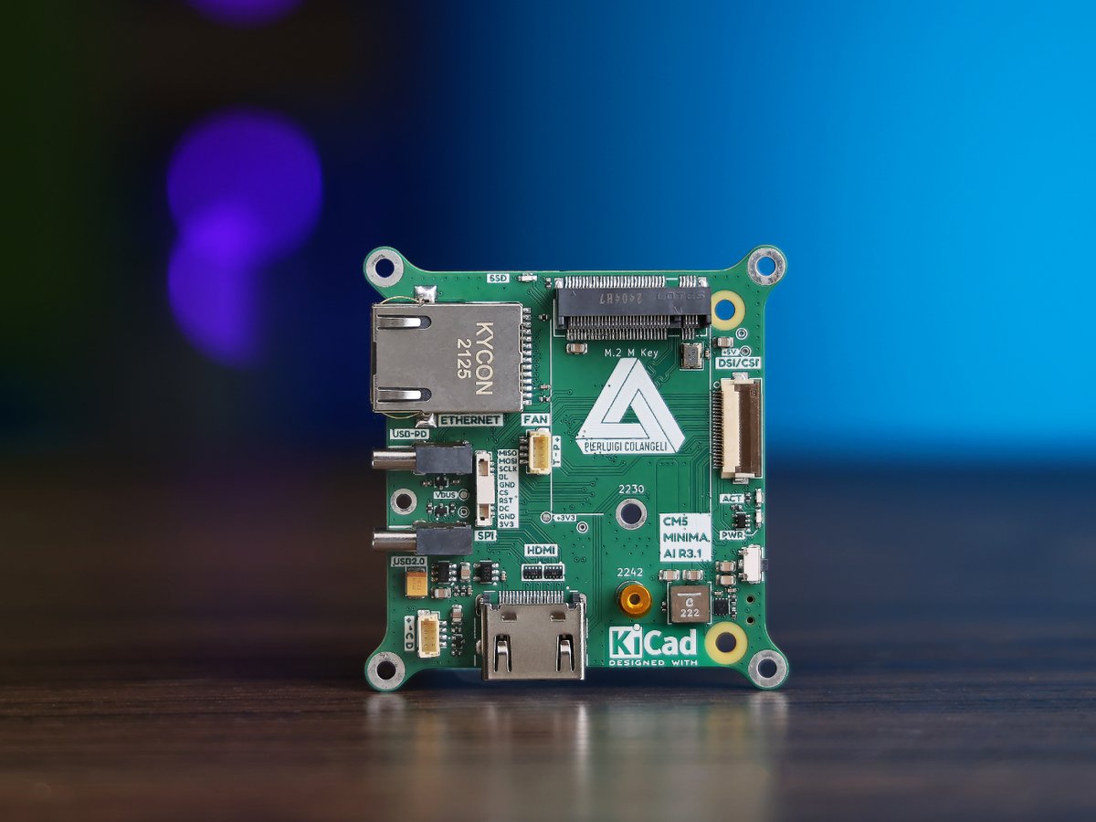 🚀 Introducing the CM5 MINIMA R3 — a compact, open-source powerhouse designed by Pierluigi Colangeli for #raspberrypi  Compute Module 5. Combining small size with rich connectivity, including USB-C PD, Gigabit Ethernet, USB 2.0, HDMI, and M.2 M Key Slot, it offers a flexible and