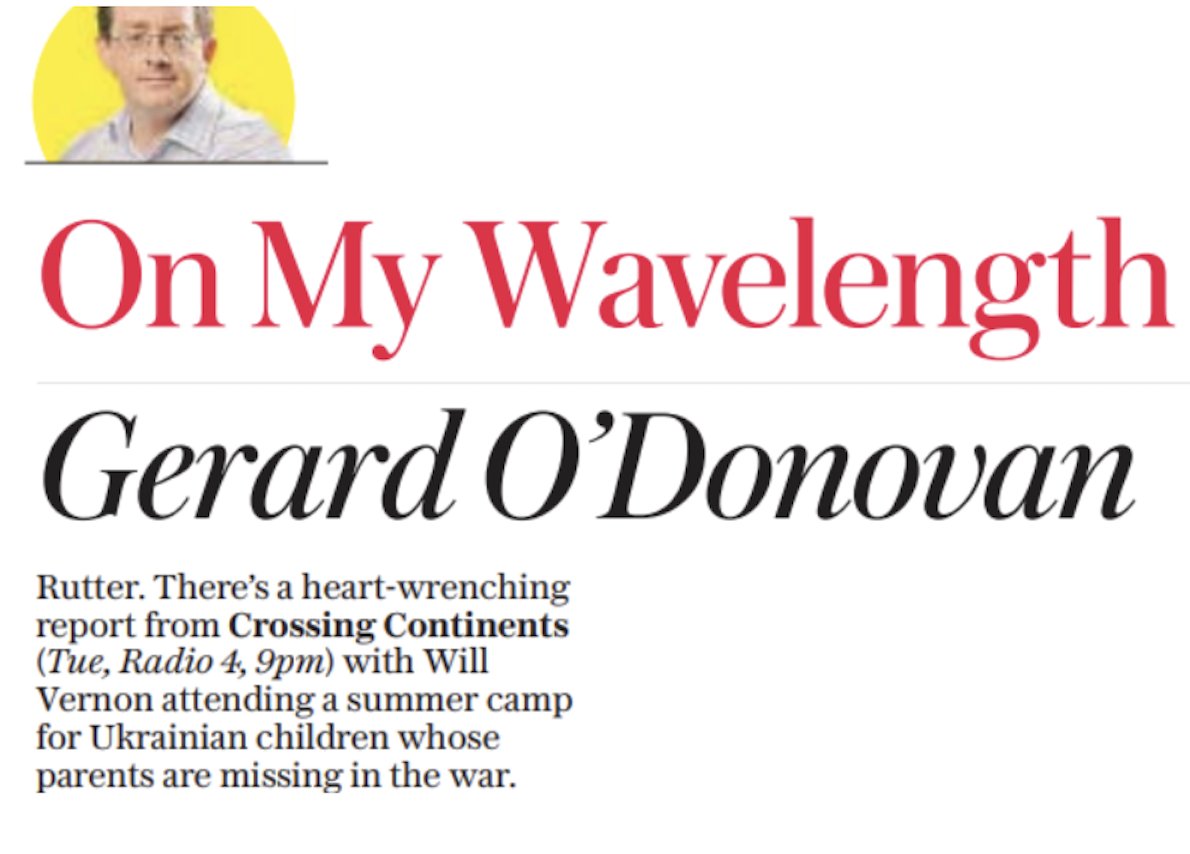 Some reviews for our programme from the Radio Times, Sunday Times and Saturday Telegraph.