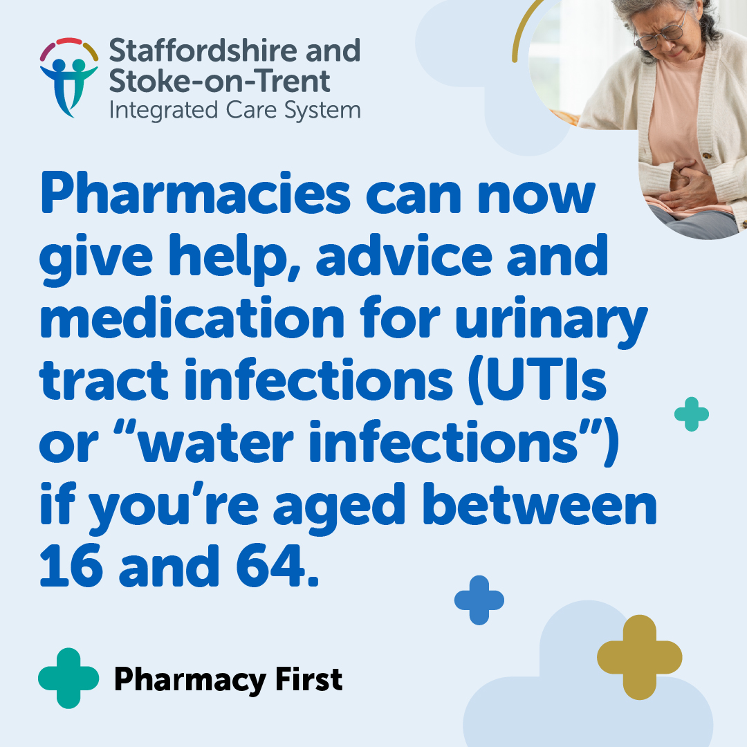 Earache, sore throat, UTI? If needed, your pharmacist can now provide some prescription medicine without seeing a GP. Think pharmacy first. staffsstokeics.org.uk/pharmacy-first/