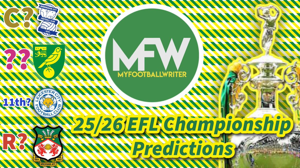🟨🟩 MFW PODCAST: 2025/26 Championship LEAGUE TABLE Predictions 

🗣️ <a href="/FHWakefield02/">Freddie Humphry-Wakefield</a>, <a href="/willgranty/">Will🔰</a>, <a href="/MattySaun18/">Matt</a> and <a href="/ncfcpain/">Norwich images that precede unfortunate events</a> give their 1-24 predictions for the upcoming #Championship campaign.

📲 youtu.be/KvdA26qC7Wk?fe…
📻 open.spotify.com/episode/4EW98M…