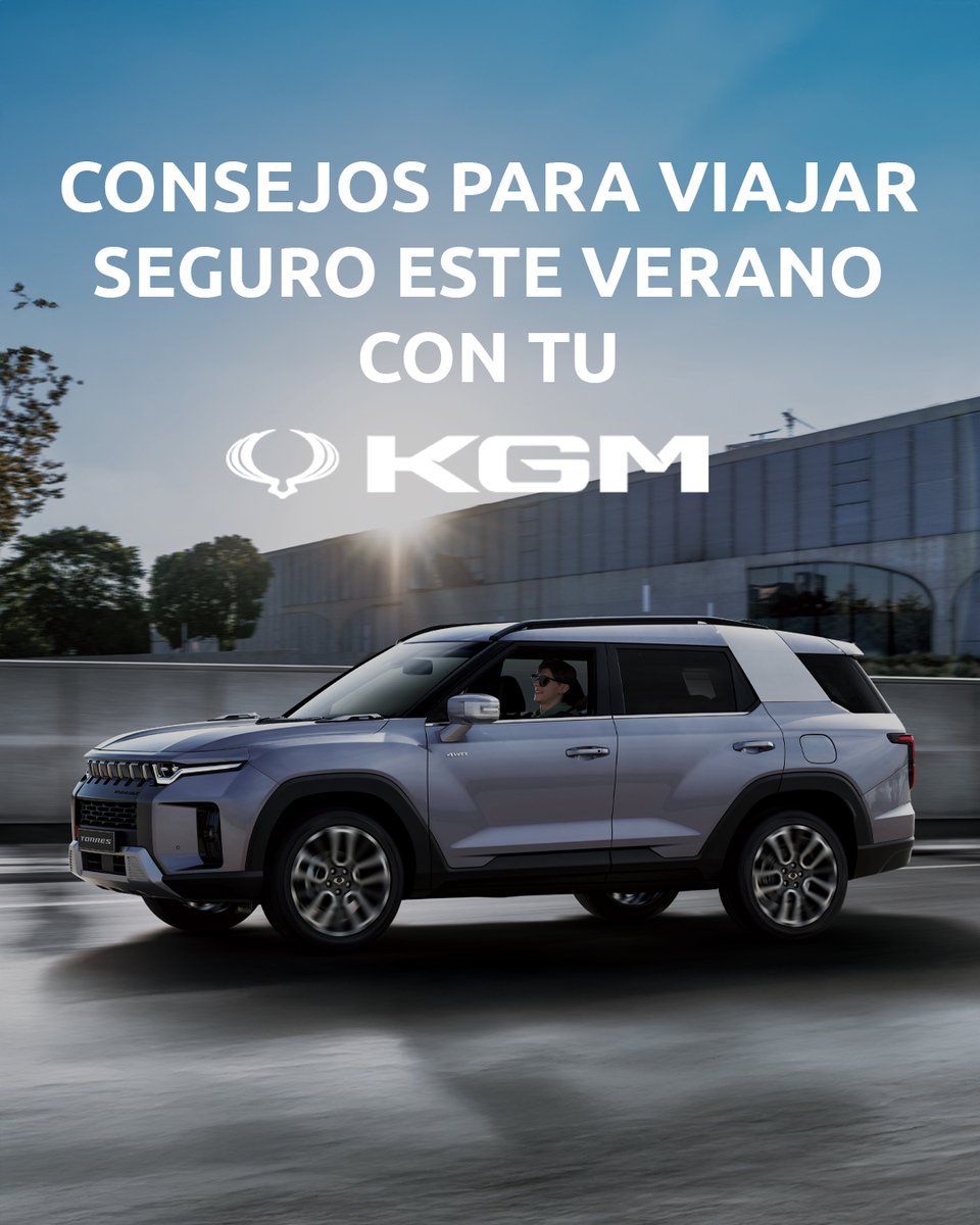 KGMEspana's tweet image. ¡Vacaciones a la vista! ☀️🚗 Que nada falle: revisa tu KGM en nuestra red oficial y sal con todo bajo control. Seguridad, confort y tranquilidad para disfrutar del camino. Busca tu taller más cercano en la web y… ¡a gozar del paisaje! 😉

#KGM #TipsDeViaje #KGMEspaña
