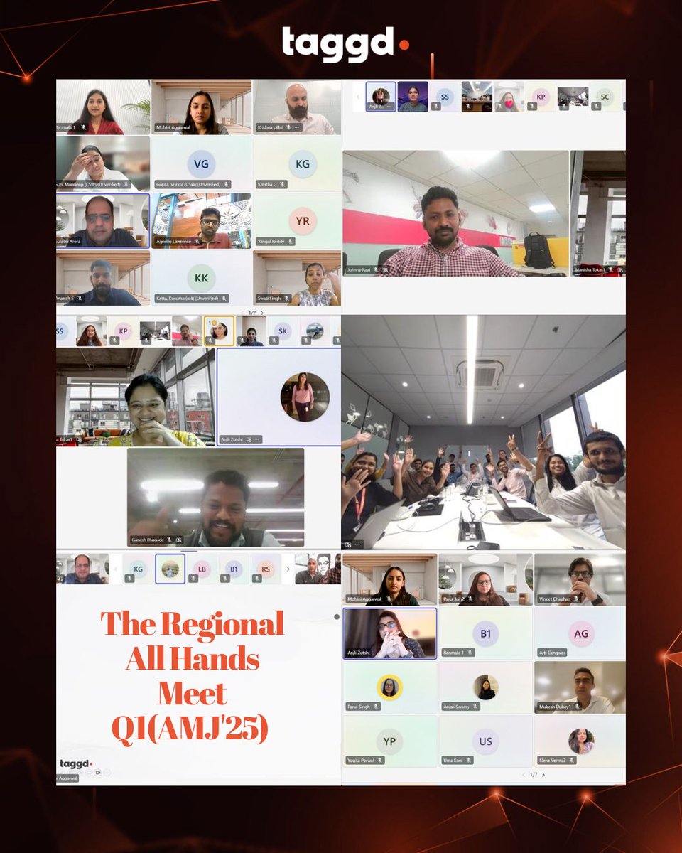 Distance doesn't dilute culture. It strengthens it.
At Taggd, we may be spread across cities, but our values keep us united.
 
The Regional All Hands Meet brought our teams together, virtually and in person for a high-energy Leadership Address and Q1 Business Updates.

#Taggd
