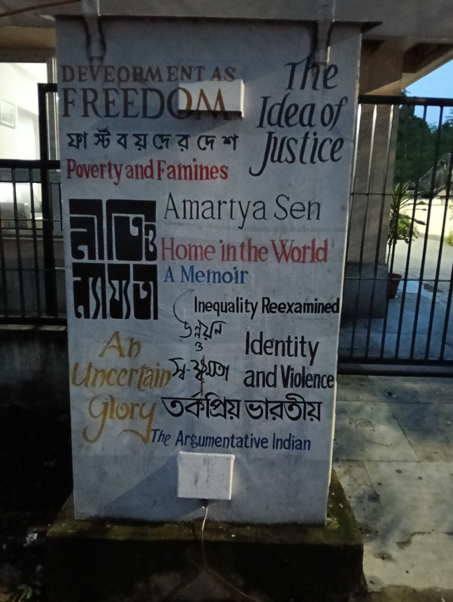 During another recent visit to Calcutta for a <a href="/LibtechIndia/">LibTech India</a> meeting, saw this lovely tribute to Amartya Sen outside the Pratichi Trust office. Thanks again <a href="/MudarPatherya/">Mudar Patherya</a> for this initiative.

cc: <a href="/sabirahamedgd/">SABIR AHAMED</a> 

Amartya Sen's mother tongue is Bangla.