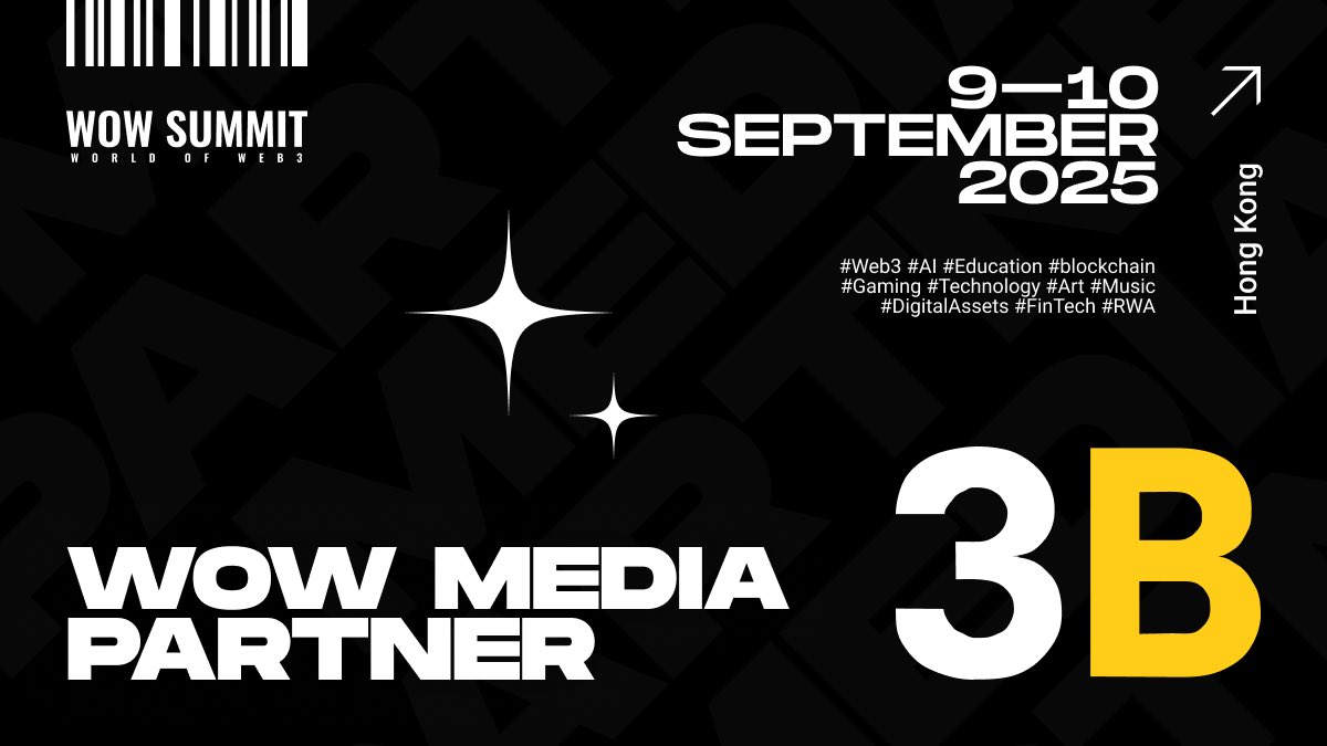 We’re thrilled to welcome <a href="/3Blockai/">3BLOCKAI</a> 
as our official media partner for WOW Summit Hong Kong 2025!
As a cutting-edge Web3-native media platform, 3block.ai is reshaping how tech and crypto stories are told.

See you in Hong Kong this September lu.ma/wow