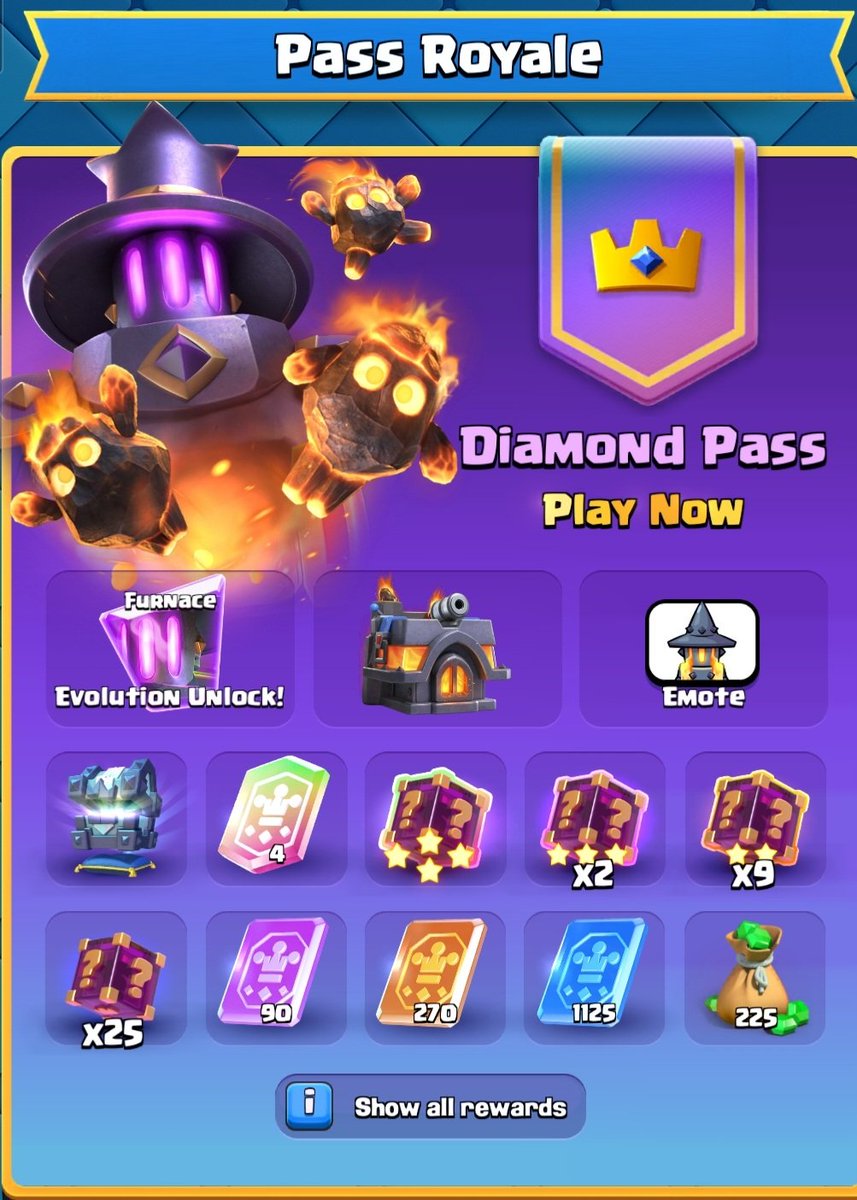 🎁 Diamond Pass Giveaway 🎁

To Enter :

- Retweet ♻️
- Follow <a href="/FFlevi_/">Levi</a> 
- Follow <a href="/AutumnFrond/">Tum19✨</a> 
- Follow <a href="/MercilessRain/">Rain</a> 
- Comment Any Emoji 💬

Choosing winners in 72 hours ⏰️  #ClashRoyale