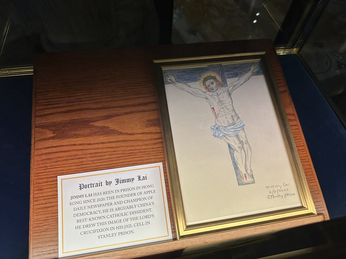 frances_hui's tweet image. Visited St. Patrick&apos;s Cathedral for my first time this wknd w friends from #HongKong &amp;amp; saw in the heart of the church #JimmyLai&apos;s drawing of Lord&apos;s crucifixion. I know then he &amp;amp; HK hv been in lots of prayers from faithfuls around the world. Grateful for @NY_Arch @CardinalDolan 🙏🏻