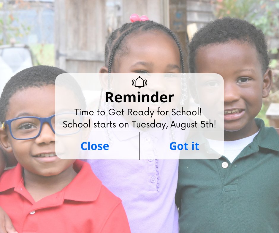Reminder: Time to Get Ready for School!

School starts on Tuesday, August 5th!

We can't wait to meet our MNPS Pre-K and kindergarten students tomorrow!