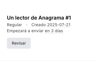Bueno, quedó programado el primer mail de esta nueva etapa de "Un lector de Anagrama". Sale el jueves a la mañana. 

Es una lectura personal de una de las novedades de <a href="/AnagramaEditor/">Editorial Anagrama</a> Si gustan suscribirse al newsletter es por acá: unlectordeanagrama.com

Se agradecen los RT 😊