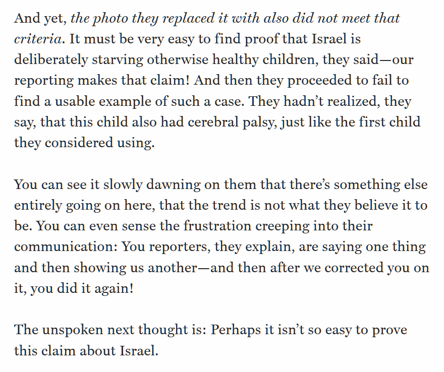 A lot of ppl defended the use of *that* photo. Now the NYT explicitly *rejects* that defense--its editors explained clearly in internal comms why it was unethical. And it turns out some of the assumptions about Israel's actions may need revision: