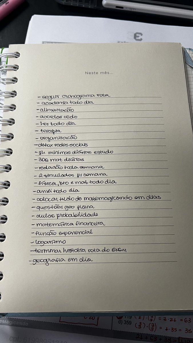 começando o mês com poucas metas (ainda falta coisa)