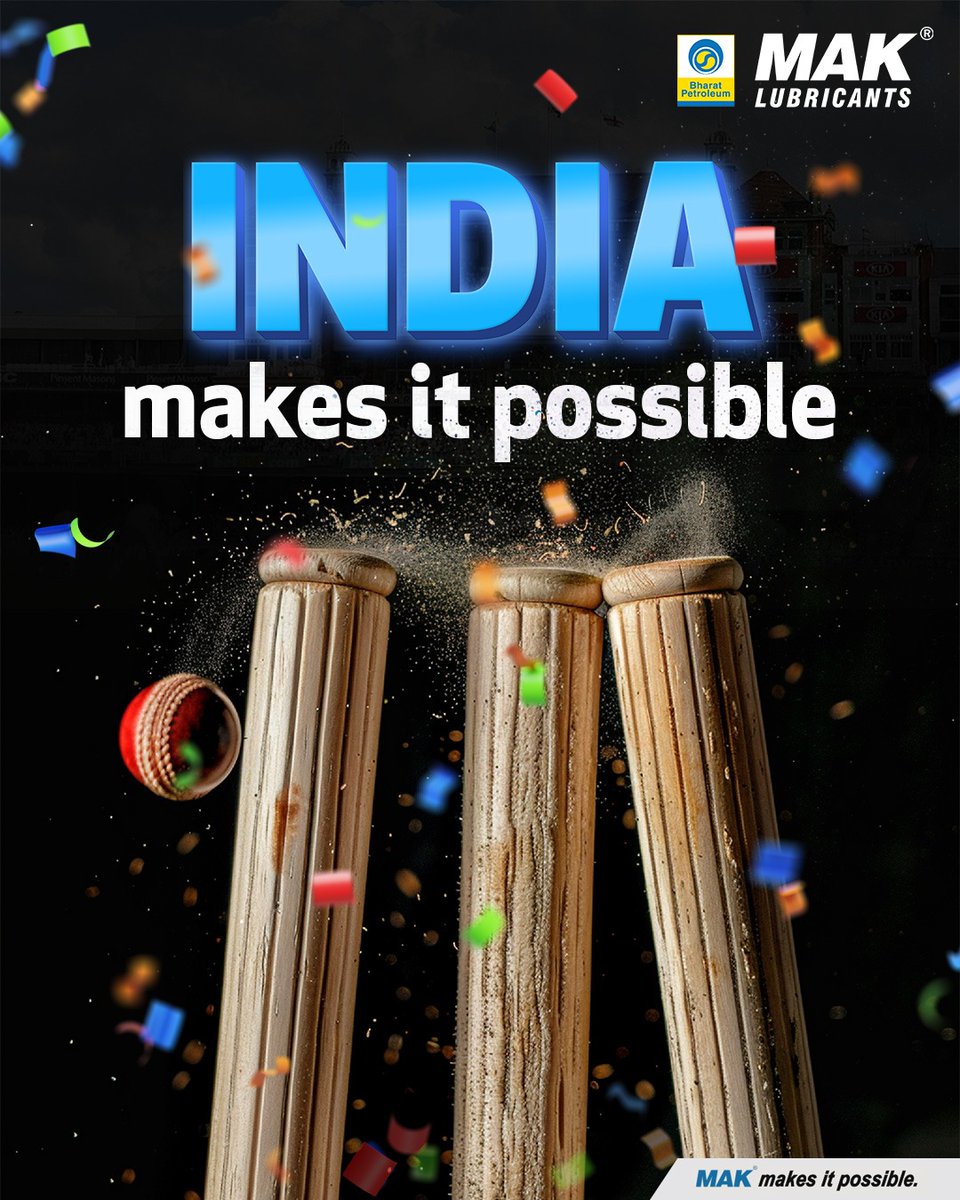 BPCLMakLubes's tweet photo. Just when it seemed nearly impossible, India came back from nowhere in this test match and won it.
Salute to team India for making the impossible possible.
@BPCLimited @DirectorM_BPCL @cmdbpcl @PetroleumMin @BPCLLPG @BPCLRetail1
#MakesItPossible #MAKLubricants #FuelTheFuture #IndiaVSEngland