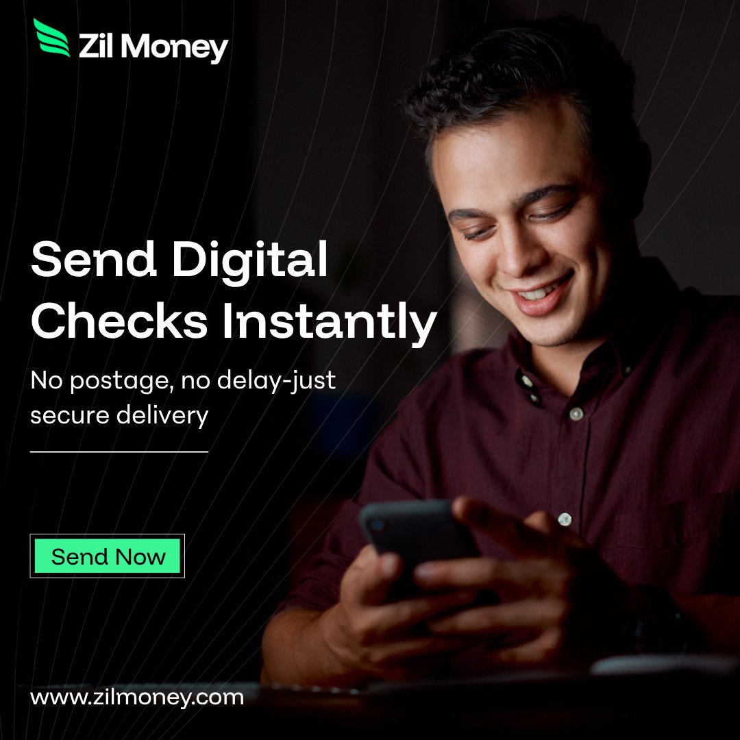 ZilMoney's tweet image. Zil Money lets you Send Digital Checks in seconds—paper-free and stress-free. Perfect for modern business payments. 

Learn more: zilmoney.com/send-digital-c… 

Click here for interactive demo: zilmoney.storylane.io/share/yka7gldr… 

#SendDigitalChecks #BusinessTools #BusinessPayments #B2BPayments