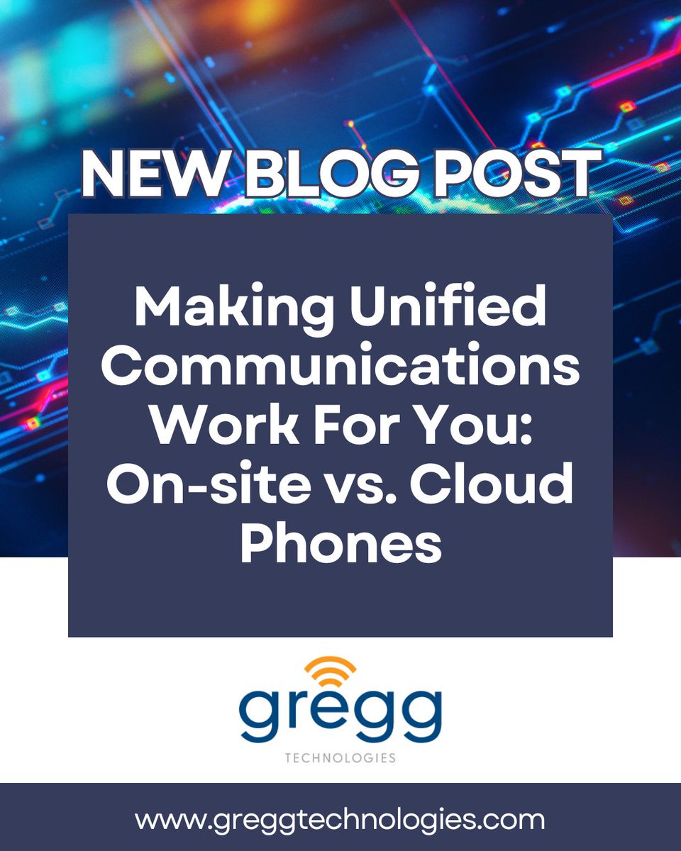 GreggTech's tweet image. Tackling the issue of whether your unified communications should be a cloud phone system or on-premise is a challenge many companies are grappling with today.

Since so many companies and individuals have changed their methods of working, flexibility in terms of location,…