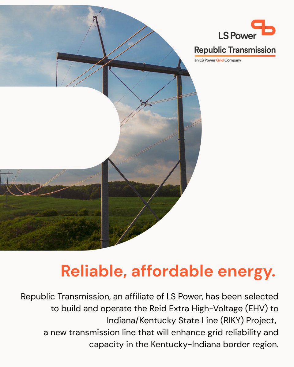 @LSPowerGrid (@lspowergrid) on Twitter photo .<a href="/LSPowerGroup/">LS Power</a>'s affiliate, Republic Transmission, earned the first competitive award from <a href="/MISO_energy/">Midcontinent ISO</a>’s Long-Range Transmission Planning Tranche 2.1 portfolio. Republic Transmission’s winning proposal highlights how competition drives innovation and cost-efficiency, delivering .<a href="/LSPowerGroup/">LS Power</a>'s affiliate, Republic Transmission, earned the first competitive award from <a href="/MISO_energy/">Midcontinent ISO</a>’s Long-Range Transmission Planning Tranche 2.1 portfolio. Republic Transmission’s winning proposal highlights how competition drives innovation and cost-efficiency, delivering