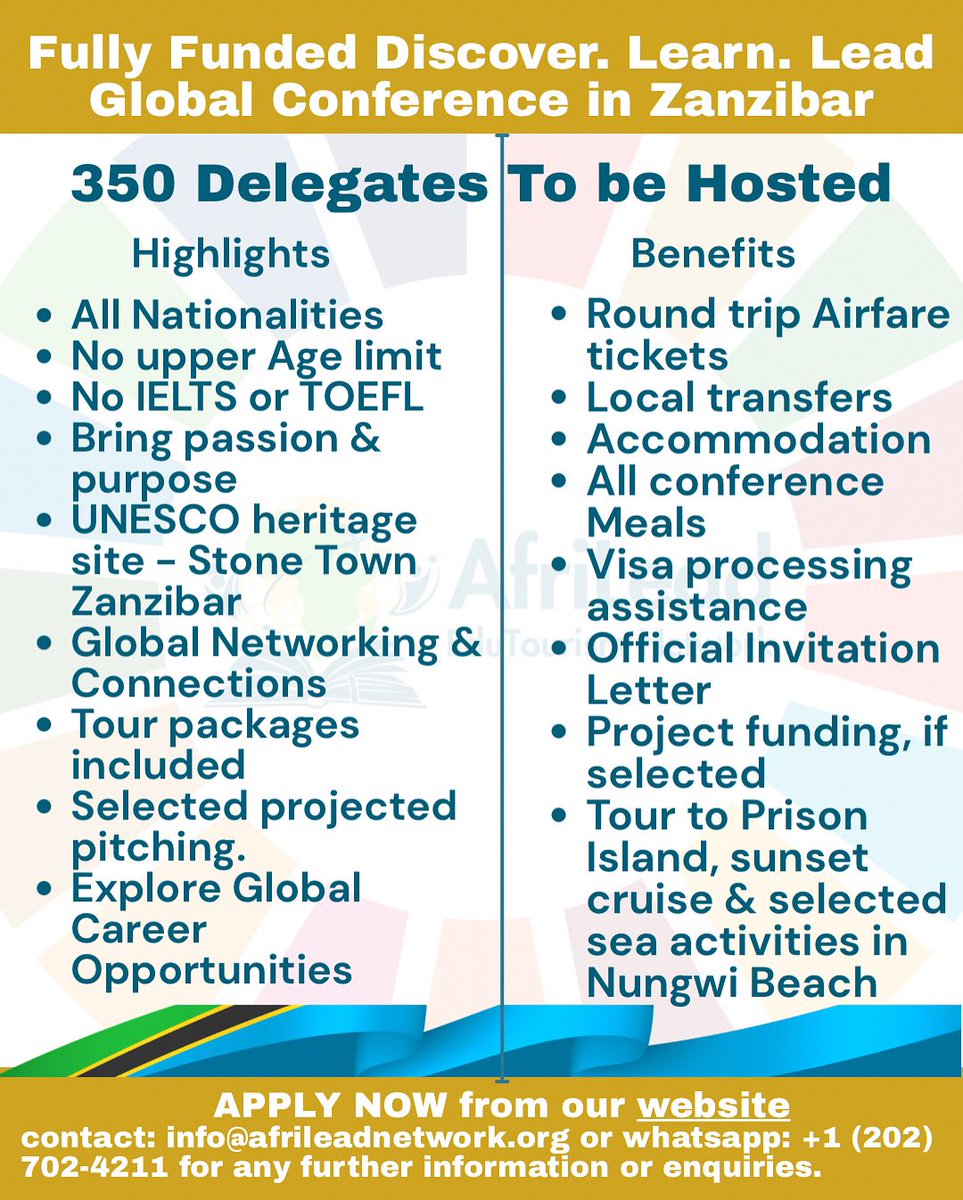 It’s time to #ReimagineLeadership
No more Global North stages.
350 youth &amp; changemakers will lead from Zanzibar — where climate &amp; community realities demand action.
Fully funded. Global impact. Bottom-up leadership.
👉 afrileadnetwork.org/ddl2026/#Apply
#LeadFromTheSouth #ClimateJustice