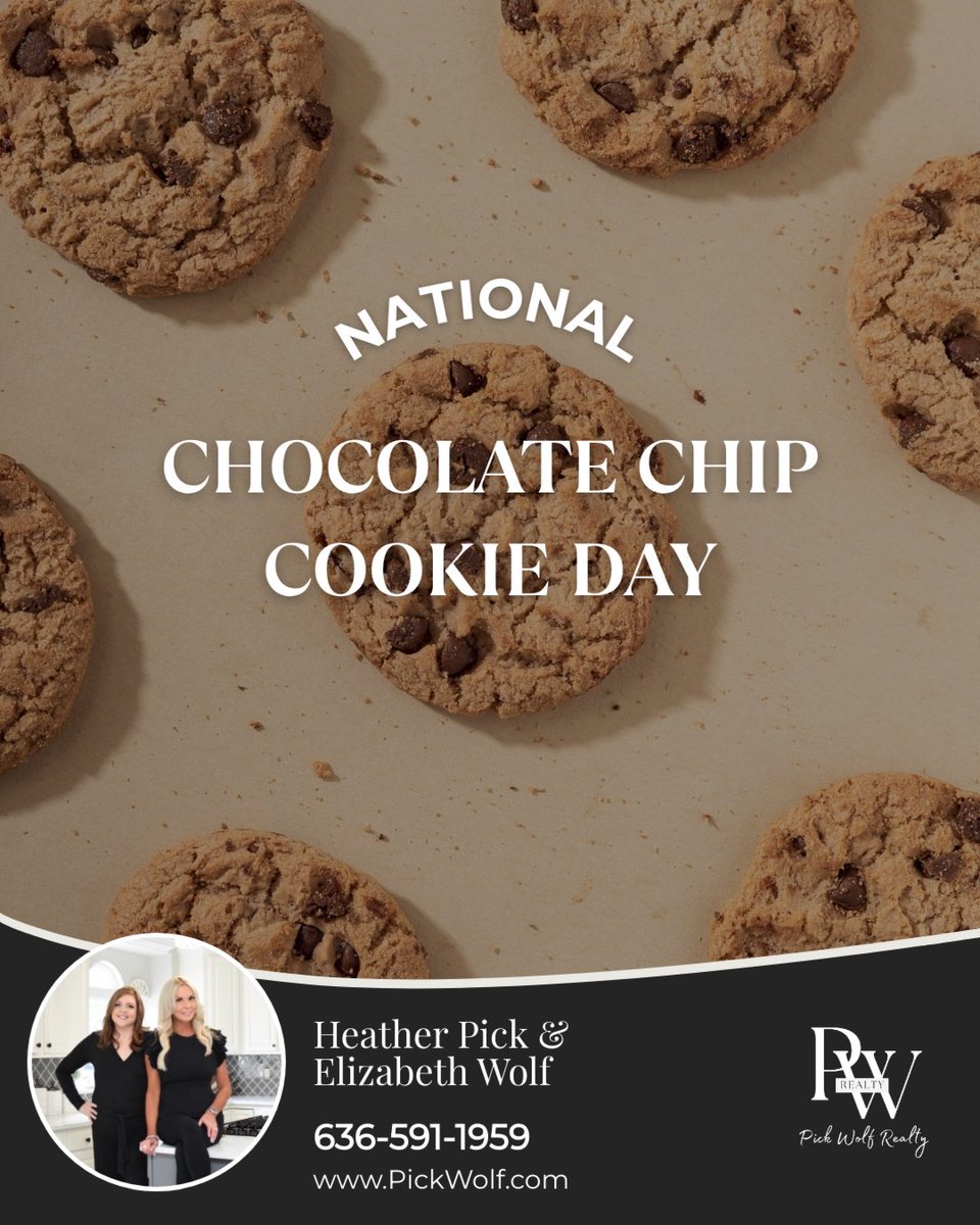 pickwolfrealty's tweet photo. It's hard to top a classic! Here's to the humble yet ever-so-delicious chocolate chip cookie. 

🍪 Happy National Chocolate Chip Cookie Day! Enjoy a sweet bite today.

#nationalchocolatechipcookieday #sweettreats #comfortfood #chocolatechipcookies #dessertlovers #PickWolf https://t.co/O9aKNoMdV4