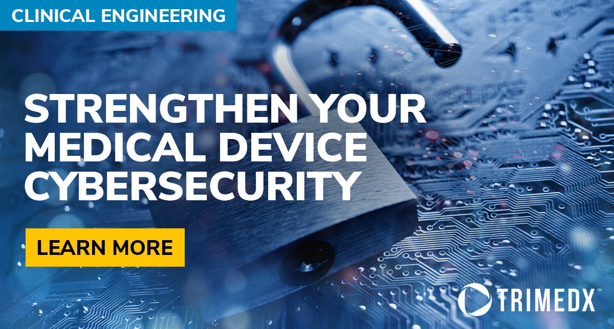 TRIMEDX (@trimedx) on Twitter photo How do you defend your #MedicalDevice inventory from #cyberattacks? With #TRIMEDX, managing critical #vulnerabilities is built into our #ClinicalEngineering service to make sure your assets and patients are protected.
hubs.ly/Q03zZ47D0 How do you defend your #MedicalDevice inventory from #cyberattacks? With #TRIMEDX, managing critical #vulnerabilities is built into our #ClinicalEngineering service to make sure your assets and patients are protected.
hubs.ly/Q03zZ47D0