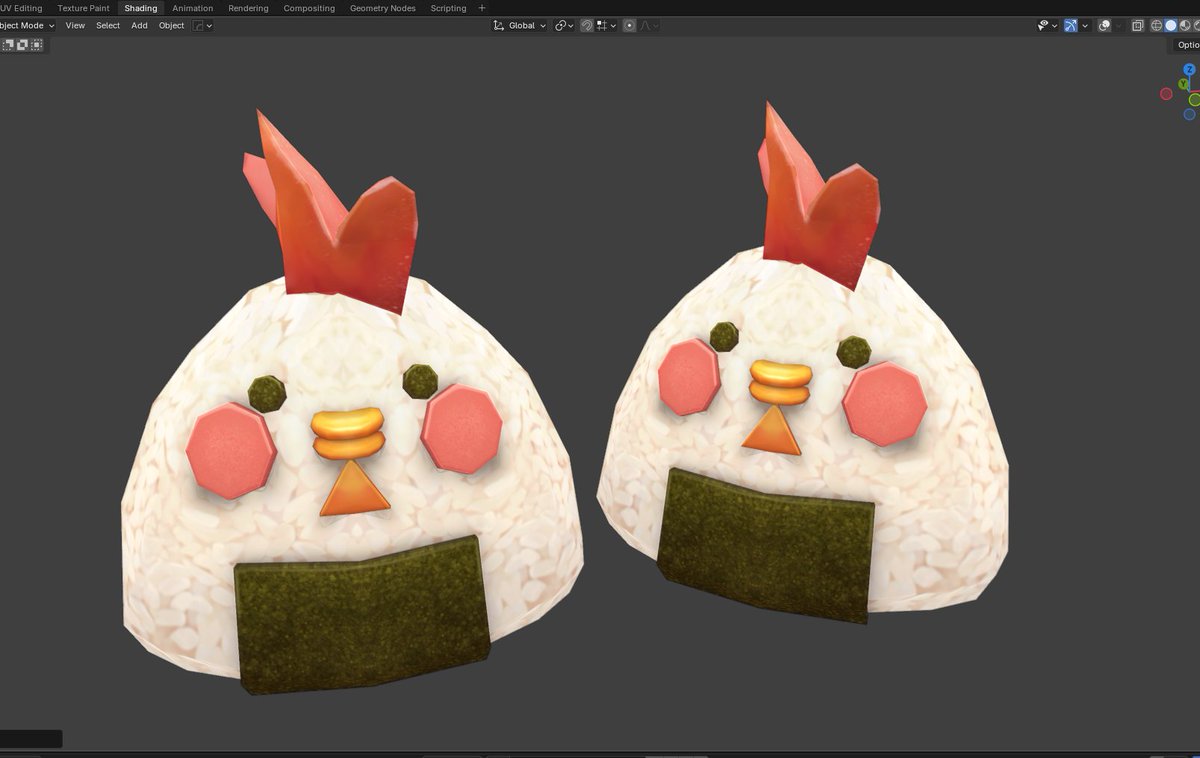 I made a hand painted version of my nigiri chicken 🐔
I think I was supposed to work on my portfolio but I made this instead... oh well 🤡

#blender #gamedev #lowpoly #handpainted