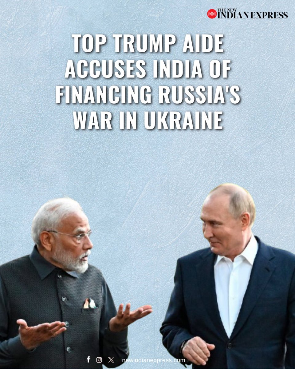 Sanatan Prabhat (@sanatanprabhat) on Twitter photo 🇺🇸 "India is funding the war by buying oil from Russia!" – says Trump's Aide
❌ America has no right to lecture India on its energy choices!
Even the Biden administration didn’t object; so why is the Trump team suddenly making noise now?
#RussiaUkrainewar
PC: <a href="/NewIndianXpress/">The New Indian Express</a> 🇺🇸 "India is funding the war by buying oil from Russia!" – says Trump's Aide
❌ America has no right to lecture India on its energy choices!
Even the Biden administration didn’t object; so why is the Trump team suddenly making noise now?
#RussiaUkrainewar
PC: <a href="/NewIndianXpress/">The New Indian Express</a>