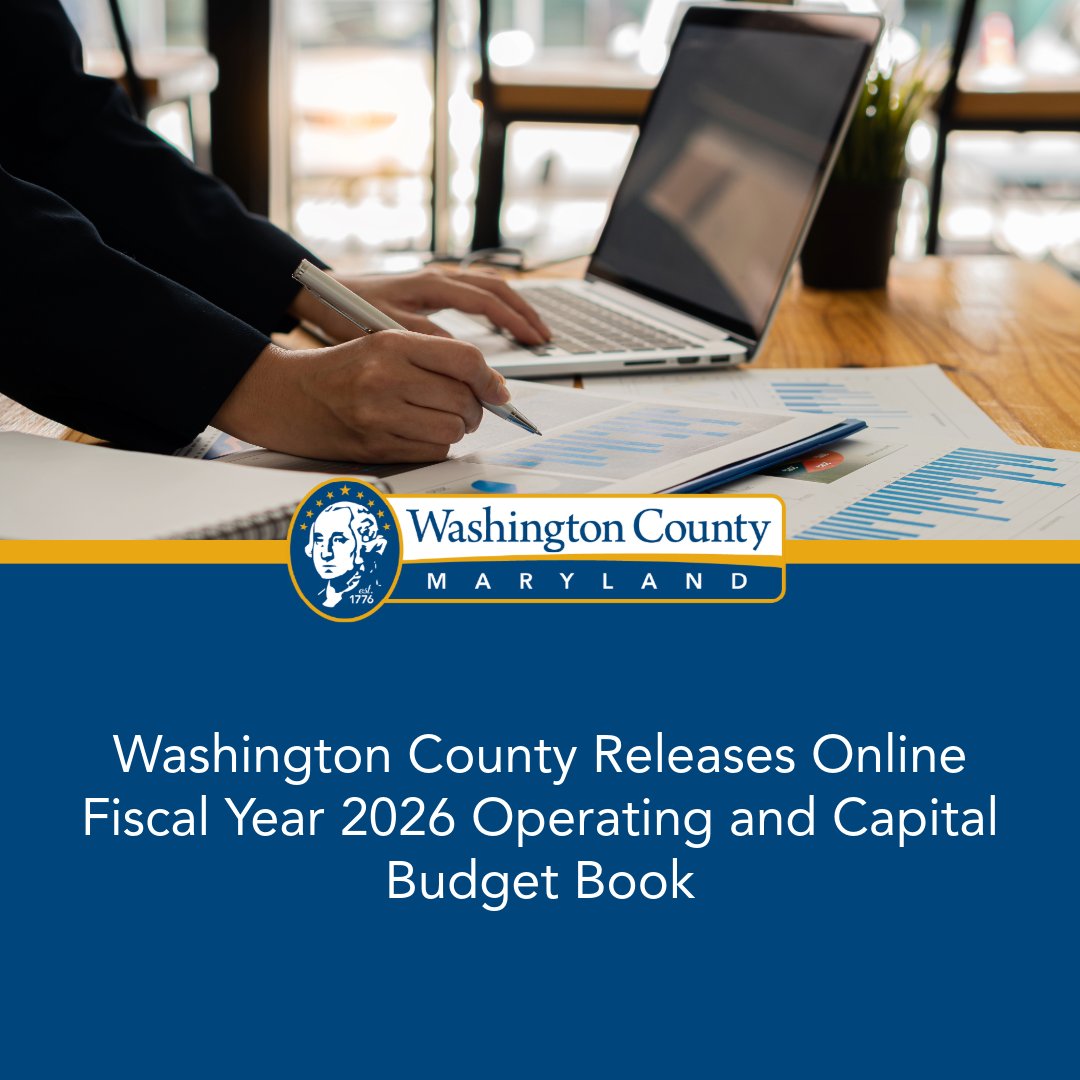 The Washington County Office of Budget and Finance is pleased to announce that the Fiscal Year 2026 Operating and Capital Budget Book is now available online through the official County website at washco-md.net.

To read the full release, visit: washco-md.net/news/washingto…