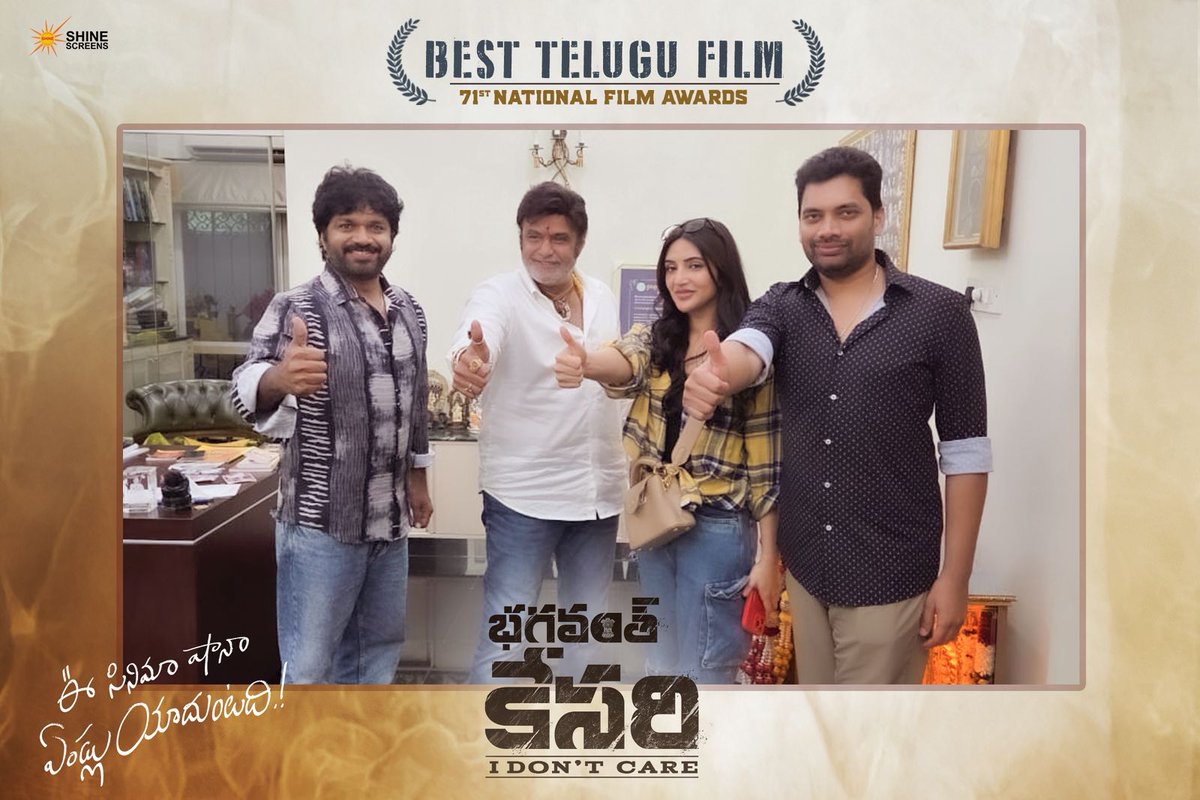 Anil Ravipudi (@anilravipudi) on Twitter photo Celebrating the National Honour with our
Nelakonda
Bhagavanth
Kesari
#BhagavanthKesari #BanaoBetiKoSher
#NandamuriBalakrishna garu <a href="/sreeleela14/">Sreeleela</a> <a href="/sahugarapati7/">Sahu Garapati</a> <a href="/Shine_Screens/">Shine Screens</a> Celebrating the National Honour with our
Nelakonda
Bhagavanth
Kesari
#BhagavanthKesari #BanaoBetiKoSher
#NandamuriBalakrishna garu <a href="/sreeleela14/">Sreeleela</a> <a href="/sahugarapati7/">Sahu Garapati</a> <a href="/Shine_Screens/">Shine Screens</a>