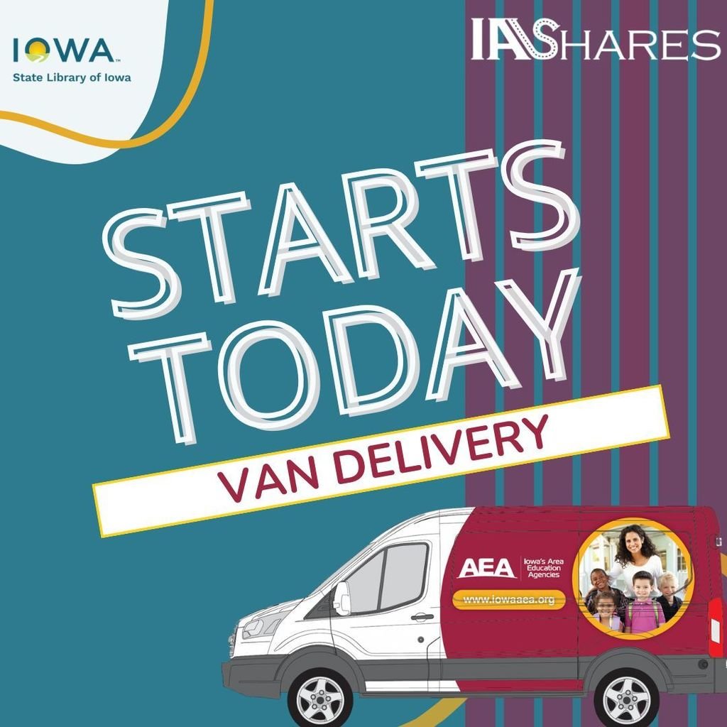 @iowaaea Proud partners in supporting IA Shares. Through collaboration w/State Library of Iowa, AEA van delivery services help ensure public libraries across the state can share books &amp; materials efficiently and reliably.  Today is the day! #IAShares #EveryDayAtAEA