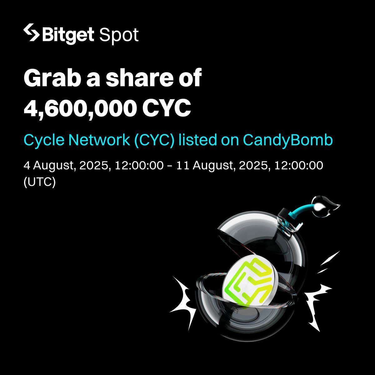 👑CandyBomb x CYC: Negocie para compartilhar 4.600.000 CYC!🛍

⏰ Período da promoção: 4 de agosto de 2025, 12:00:00 – 11 de agosto de 2025, 12:00:00 (UTC)

⌛    Participe Agora

Leia mais⬇️
bitget.site/support/articl…