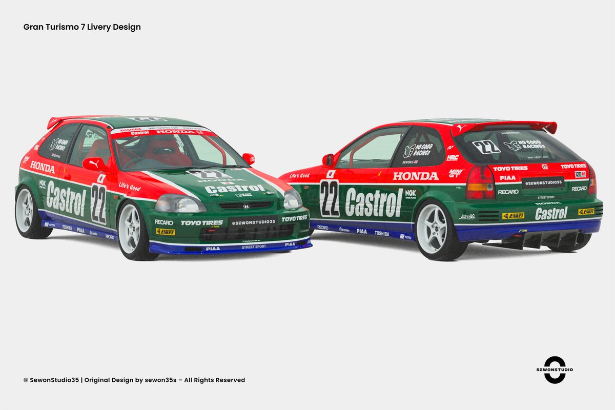 Honda Civic Type Castrol Design .

Brand:  <a href="/Honda_UK/">Honda UK</a> 
Game: Gran Turismo 

Tags 
#gt7 #GT7 #GT7Livery #PS5 #GraphicDesigner #Motorsport #GranTurismo #ps5 #racing #Racingcars