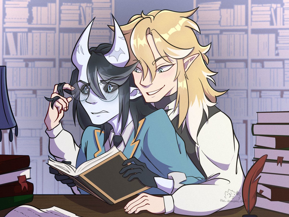 #artfight attack for Nobaragumi (insta)'s Blythe and Gale having a little study session~