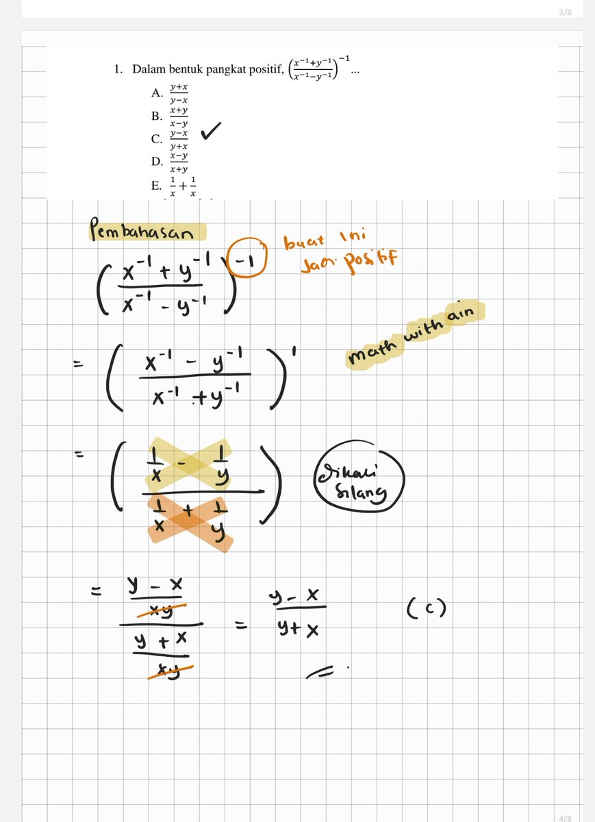 ainnf's tweet image. Latihan soal Matdas (Eksponen - bilangan berpangkat)

#eksponen #matdas #bilanganberpangkat #matematikadasar #matematikasma #soalmatematika #belajaronline