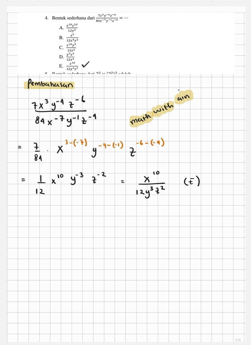 ainnf's tweet image. Latihan soal Matdas (Eksponen - bilangan berpangkat)

#eksponen #matdas #bilanganberpangkat #matematikadasar #matematikasma #soalmatematika #belajaronline