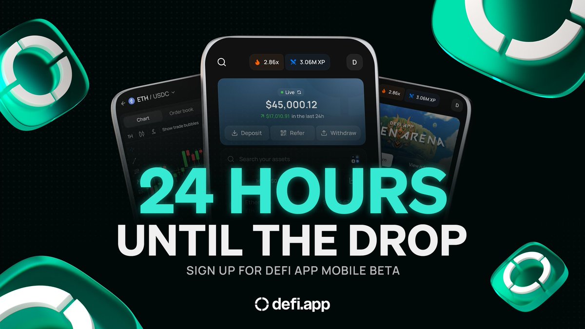 It's happening now, ladies and gentlemen!!

The <a href="/defidotapp/">Defi App</a> team just announced a 24 hour window for sign ups to test their mobile app!!

Entering the world of DeFi with ease, without the need for knowledge about wallets, bridges, etc., starts today!!🚀

It begins with iOS users,